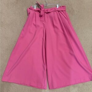 Anthropologie Pink Wide-Leg Culottes Pants